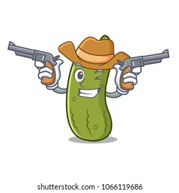 Cowboy pickle character cartoon style