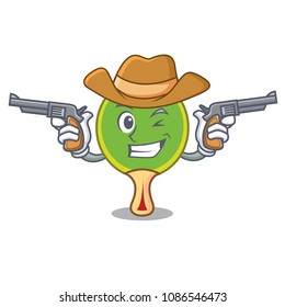 Cowboy ping pong racket character cartoon