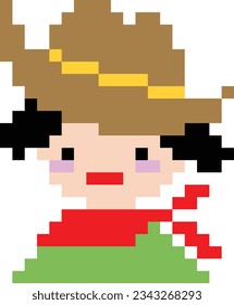 Cowboy Pixel art vector image 