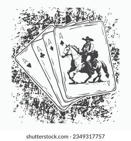 Cowboy Playing Cards Western cowboy t-shirt design