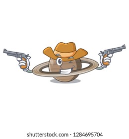 Cowboy Pluto saturn isolated in with mascot