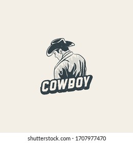 Cowboy portrait logo design Premium Vector