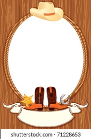 Cowboy poster background for design with cowboy elements.Vector