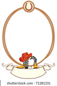 Cowboy poster background for design with cowboy elements.Vector