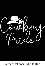Cowboy pride vector art design, eps file. design file for t-shirt. SVG, EPS cuttable design file