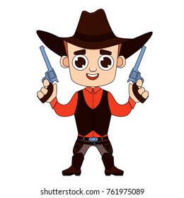 Cowboy Print for T-Shirt. Flat design. Vector illustration 