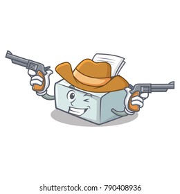 Cowboy printer character cartoon style