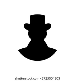 Cowboy profile pic silhouette vector flat illustration design.