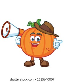 cowboy pumpkin cartoon mascot character vector