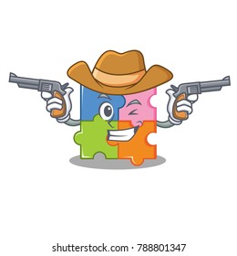 Cowboy puzzle character cartoon style