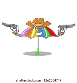 Cowboy rainbow umbrella in shape a cartoon