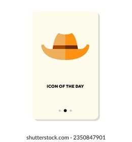 Cowboy and ranger hat flat icon. Cap isolated vector sign. Head dress and accessory concept. Vector illustration symbol elements for web design and apps