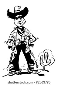 Vaquero listo para sacar sus armas