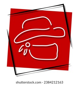 cowboy red banner in frame. Vector illustration.