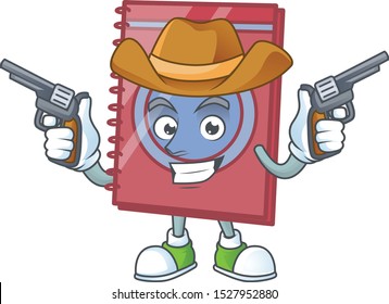 Cowboy red closed book with character mascot