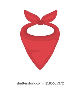 Cowboy Red scarf color vector icon. Flat design