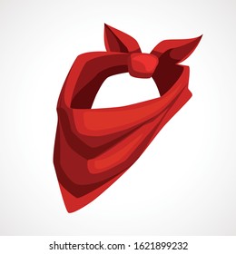 Cowboy red scarf icon cartoon. Vector illustration