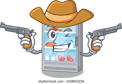 Cowboy refrigerator isolated with in the character