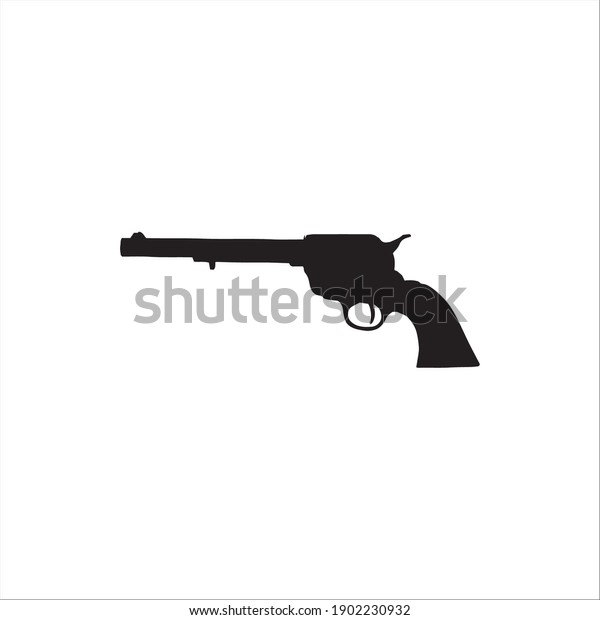 Cowboy Revolver Icon Vector Illustration Stock Vector (Royalty Free ...