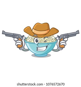 Cowboy rice bowl character cartoon