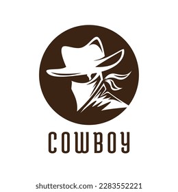 Cowboy rider illustration vector flat design template