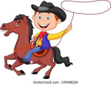 cartoon horse riding