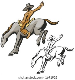 Cowboy rider. Vector illustration