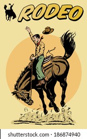 Cowboy riding horse