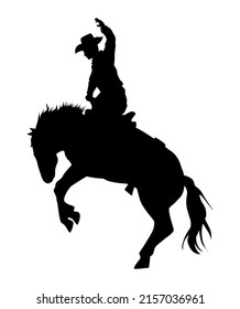 Cowboy Riding Horse Silhouette Icon Stock Vector (Royalty Free ...