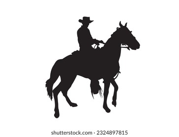 Cowboy riding a horse. Vector illustration for printing and cutting viny svg