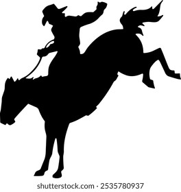 Cowboy reiten wildes Pferd, Cowboy auf Pferd, Sattel Bronc Reiten