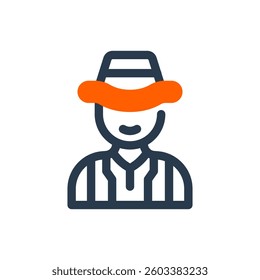 Cowboy for Rodeo Competition Vector Icon