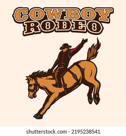 Cowboy Rodeo Horse Vector Illustration Stock Vector (Royalty Free ...