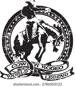 Cowboy of rodeo world legend vector illustration isolated on white background