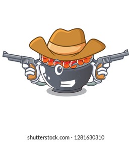Cowboy roe salmon in a cartoon bowl
