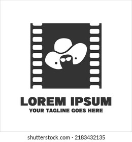 Cowboy And Roll Of Logo Film reels are suitable for the film industry. logo template
