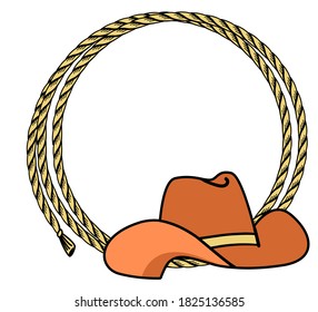 Cowboy Rope Frame Western Hat Vector Stock Vector (Royalty Free ...