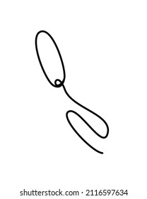 Cowboy rope lasso, vector doodle illustration. Western concept icon isolated on a white background.