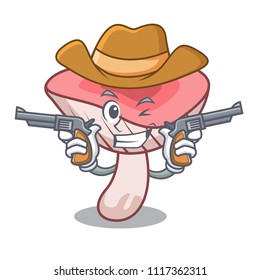Cowboy russule mushroom character cartoon