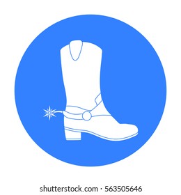 Cowboy s boots icon in black style isolated on white background. USA country symbol stock vector illustration.