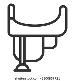 Cowboy saddle  - icon, illustration on white background, outline style