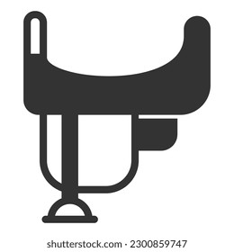 Cowboy saddle  - icon, illustration on white background, glyph style