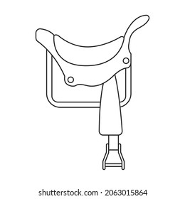 Cowboy saddle vector icon.Outline vector icon isolated on white background cowboy saddle.
