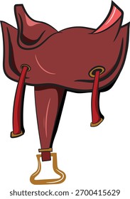 Cowboy Sattel Vektor Einzelteil