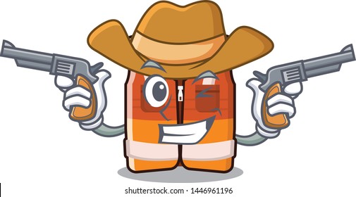 Cowboy safety vest isolated in the character