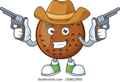 Cowboy salak fruit cartoon character with mascot
