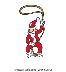 Cowboy Santa character cartoon vector
