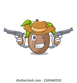 Cowboy sapodilla fruit on the character bowl