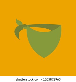 Cowboy scarf flat icon isolated on yellow background. Simple Cowboy element Vector illustration for web and mobile design.