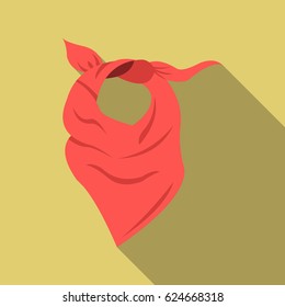Cowboy scarf icon flate. Singe western icon from the wild west flate.